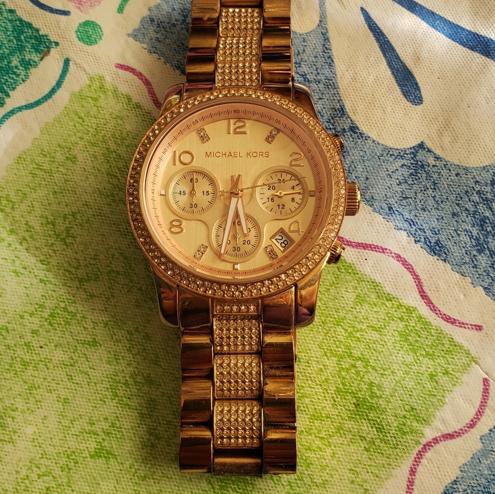 Michael Kors mens gold chronograph watch